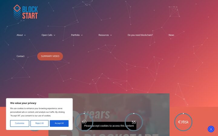 Screenshot of blockstart.eu