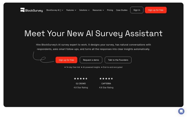 Screenshot of blocksurvey.io
