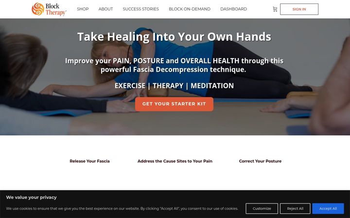 Screenshot of blocktherapy.com