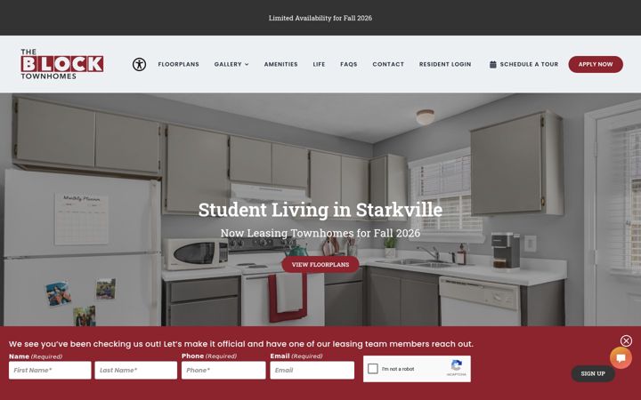 Skærmbillede af blocktownhomes.com
