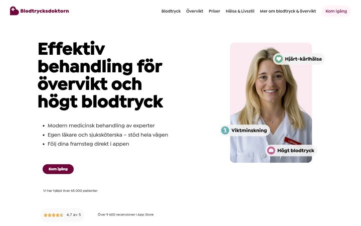 Screenshot of blodtrycksdoktorn.se