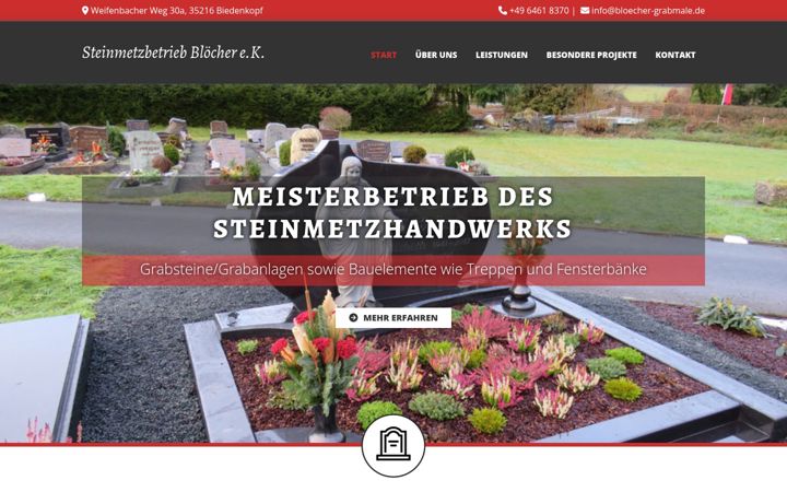 Screenshot of bloecher-grabmale.de