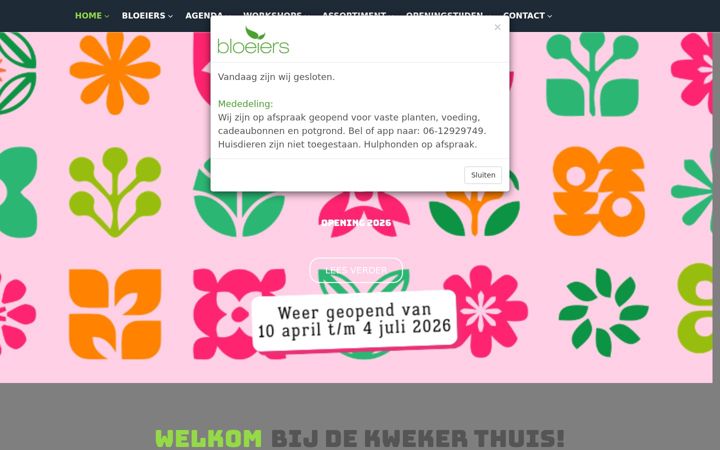 Capture d'écran de bloeiers.nl