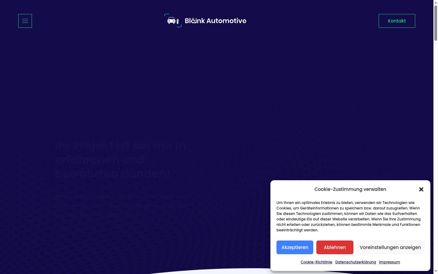 Screenshot of the consent banner shown before any interaction