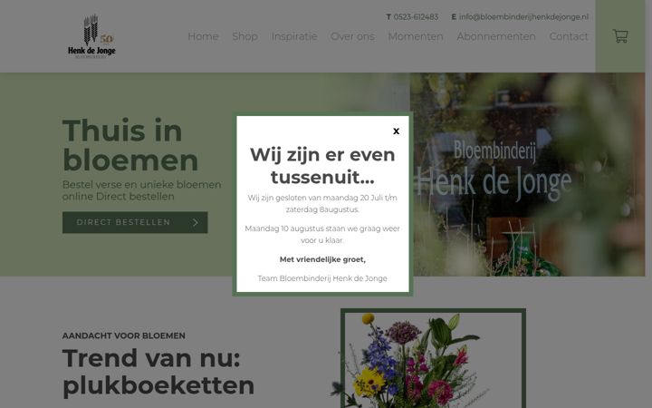 Ekrano kopija bloembinderijhenkdejonge.nl