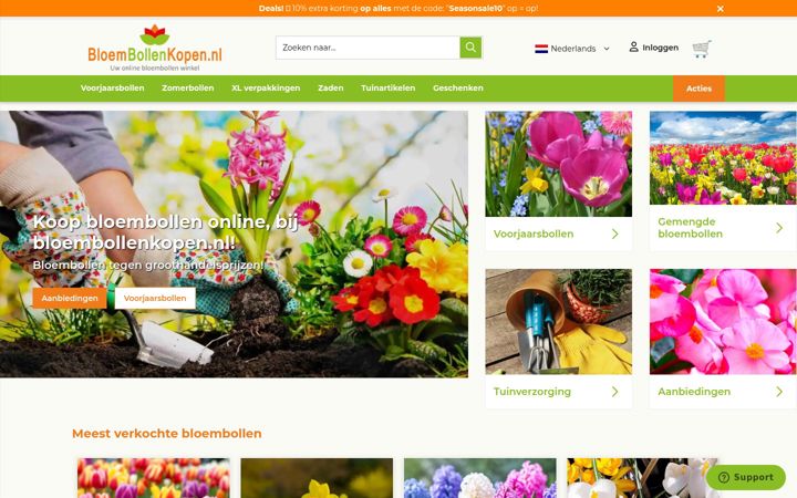Ekrano kopija bloembollenkopen.nl