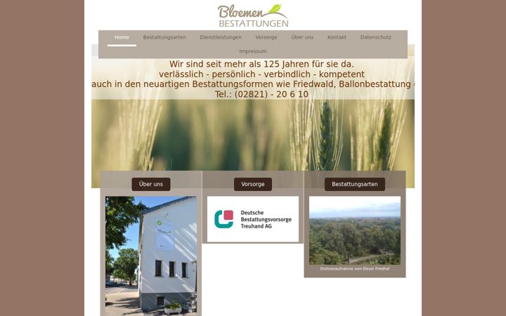 Screenshot of bloemen-bestattungen.de
