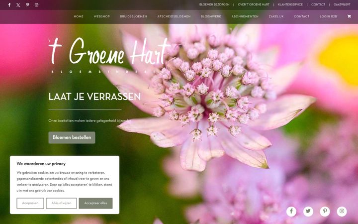 Ekrano kopija bloemen-hetgroenehart.nl