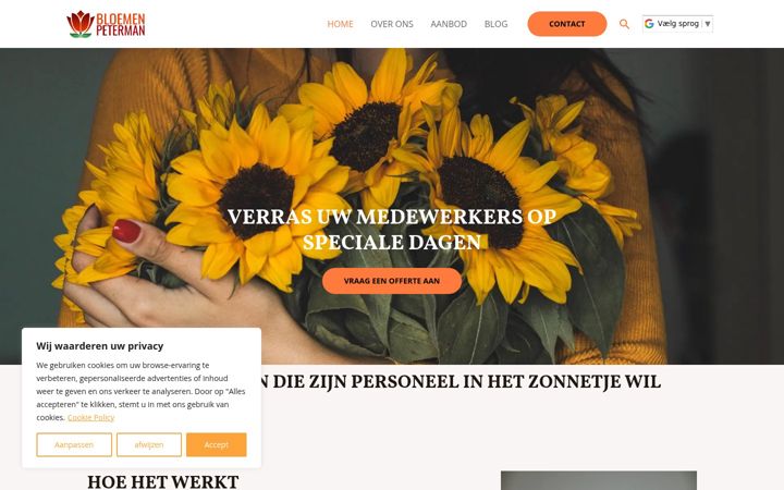 Képernyőkép: bloemen-peterman.nl