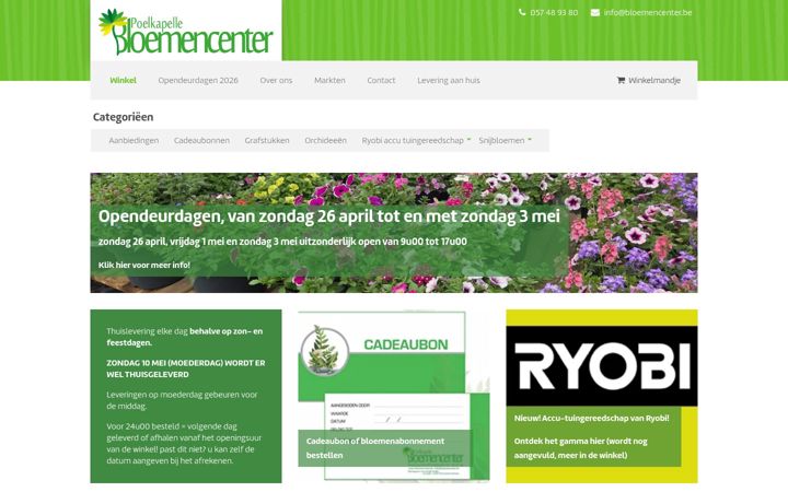 Screenshot ta' bloemencenter.be