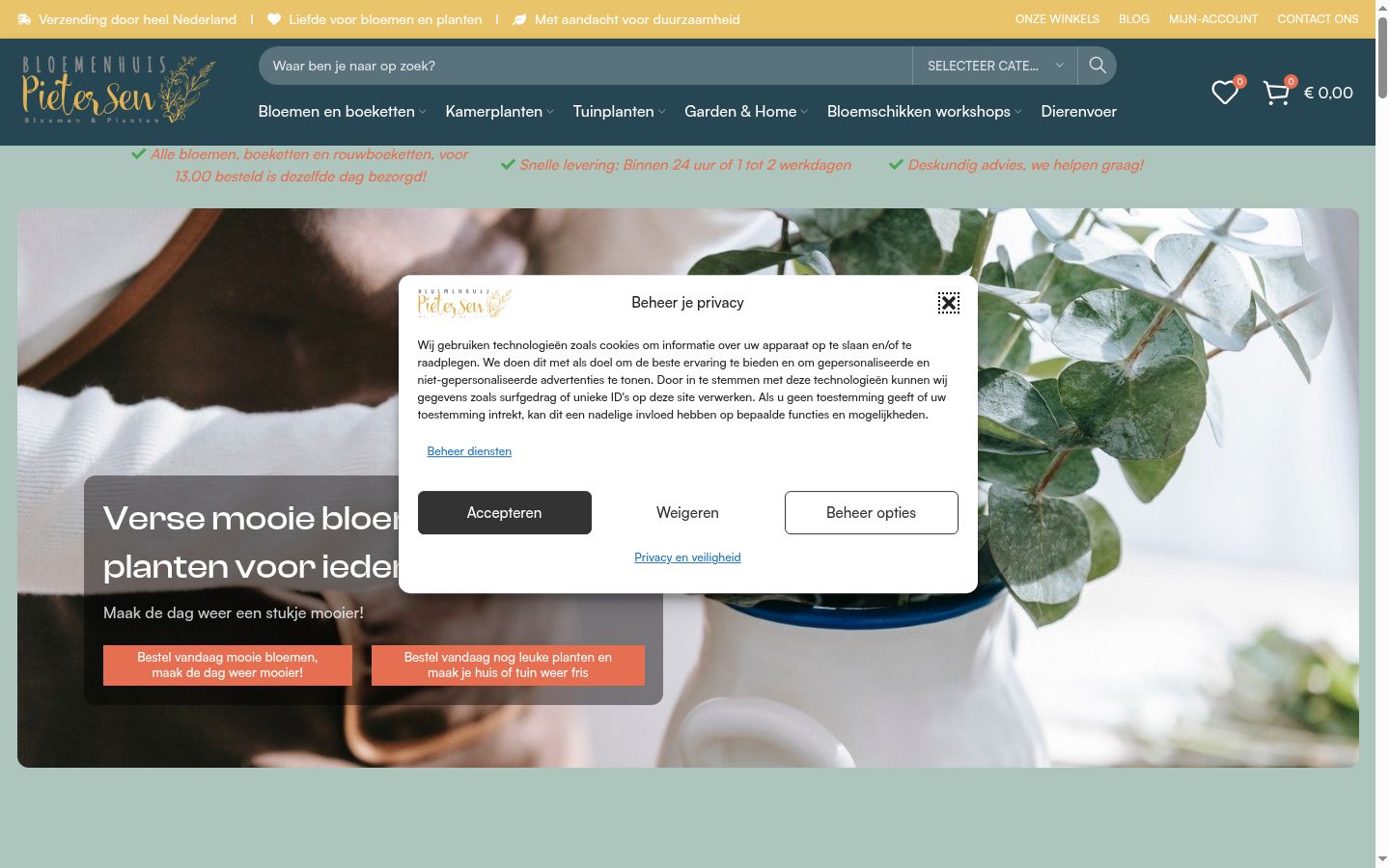Screenshot of the consent banner shown before any interaction
