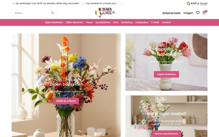Screenshot of bloemenjunkie.nl