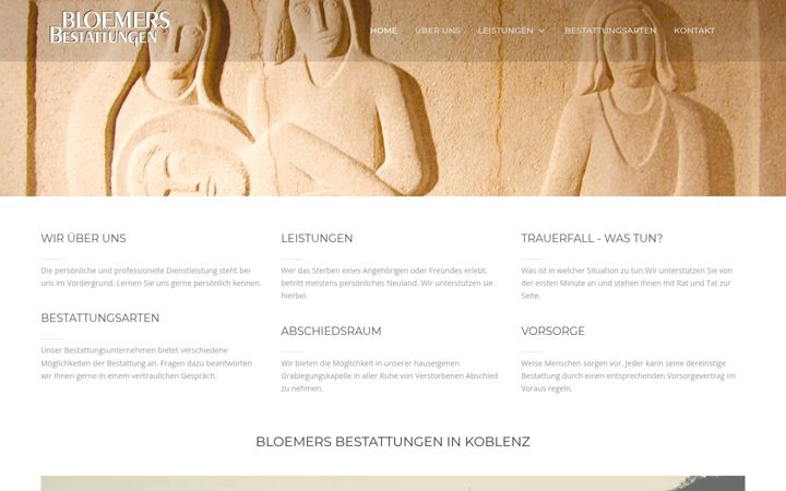 Screenshot of bloemersbestattungen.de