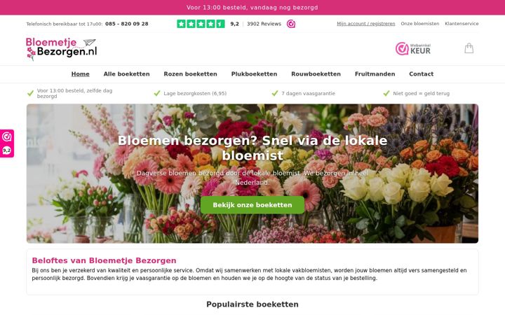Képernyőkép: bloemetjebezorgen.nl