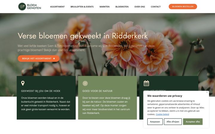 Ekraanipilt saidist bloemgenoten.nl