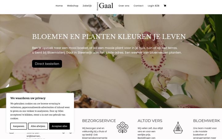 Ekraanipilt saidist bloemisterijgaal.nl