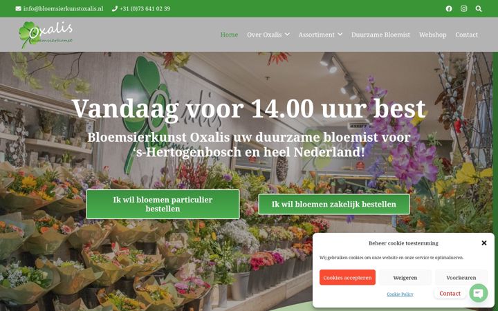 Screenshot di bloemsierkunstoxalis.nl