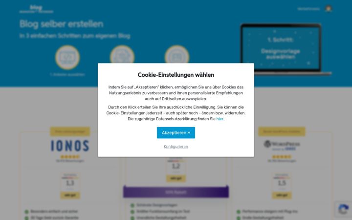 Screenshot of blog-baukasten-testsieger.de