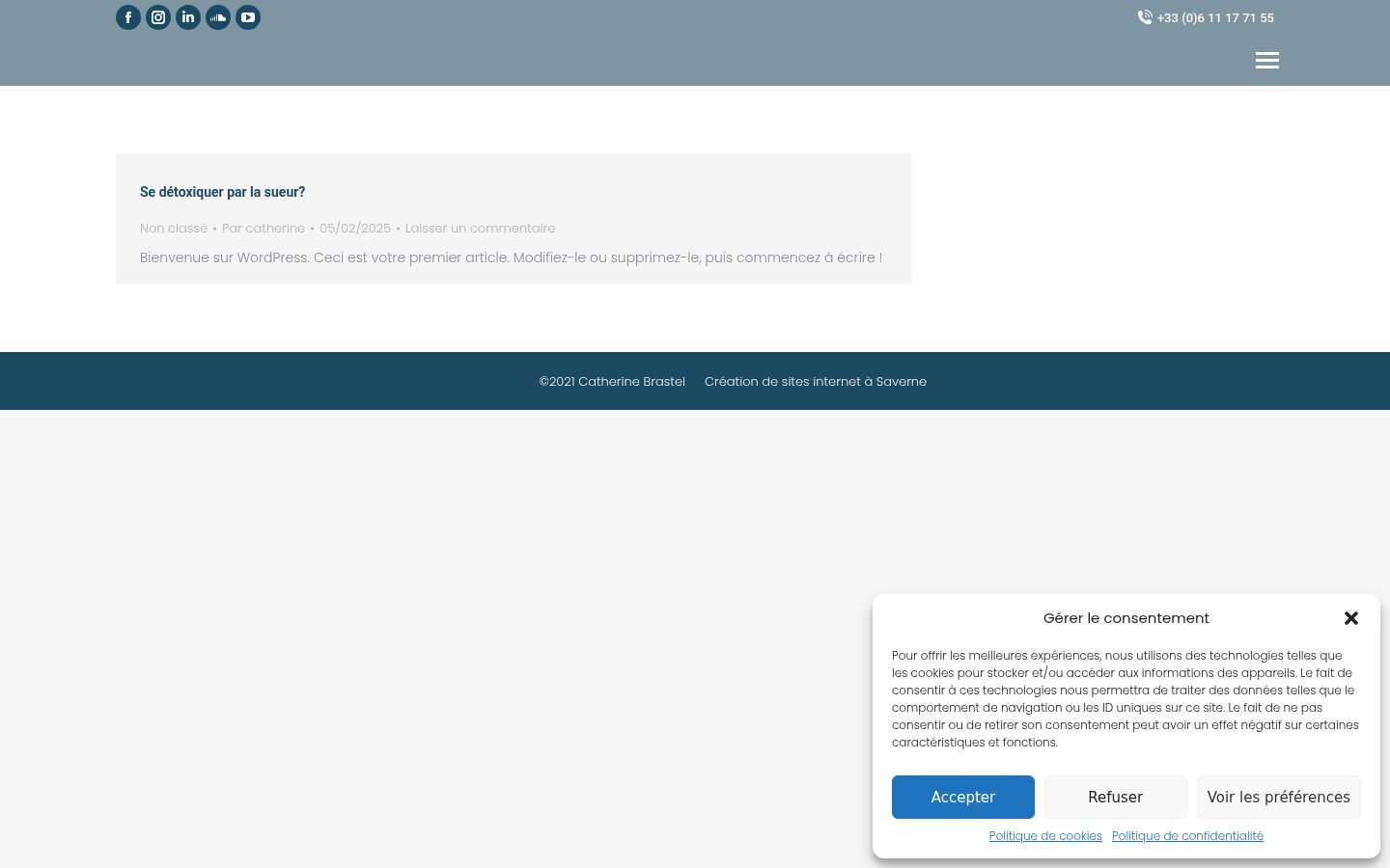 Capture d'écran de la bannière de consentement affichée avant toute interaction