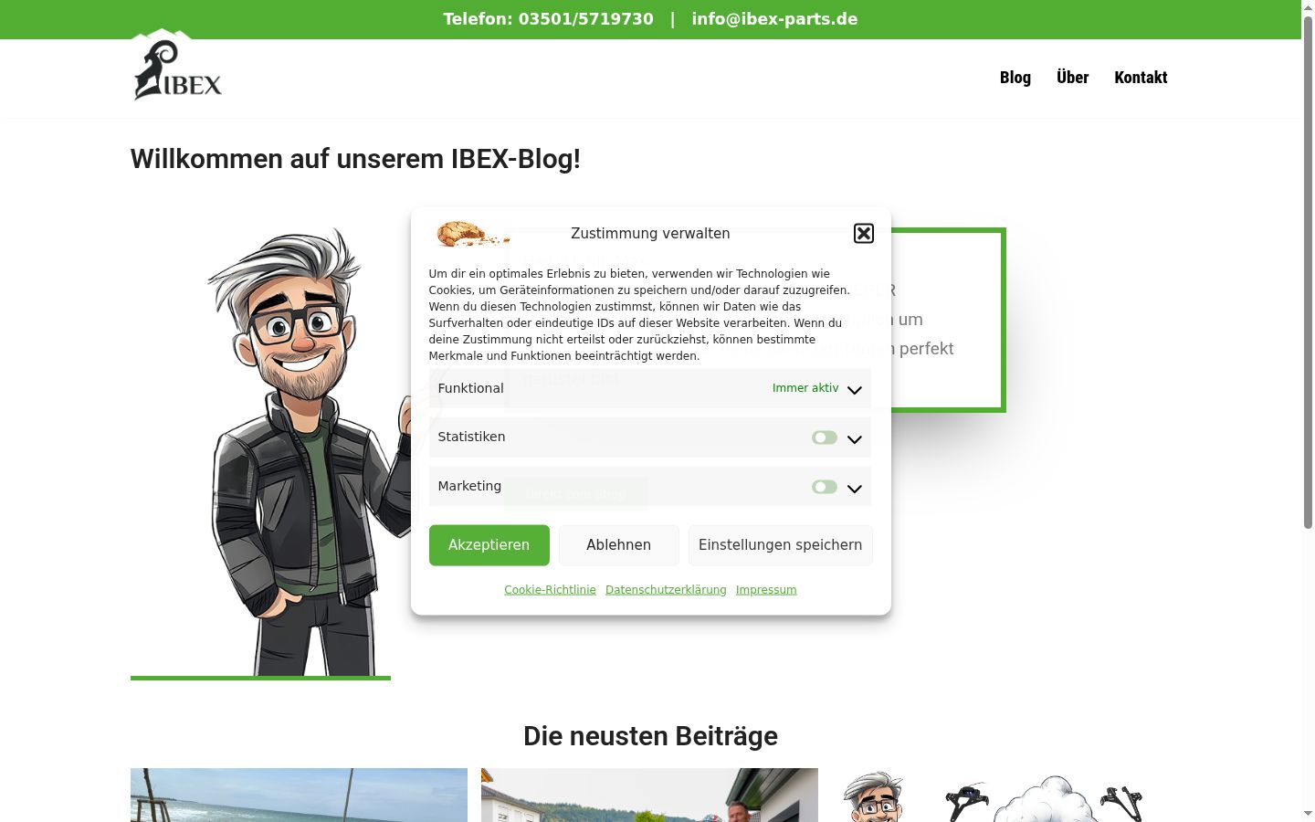 Screenshot del banner di consenso mostrato prima di qualsiasi interazione