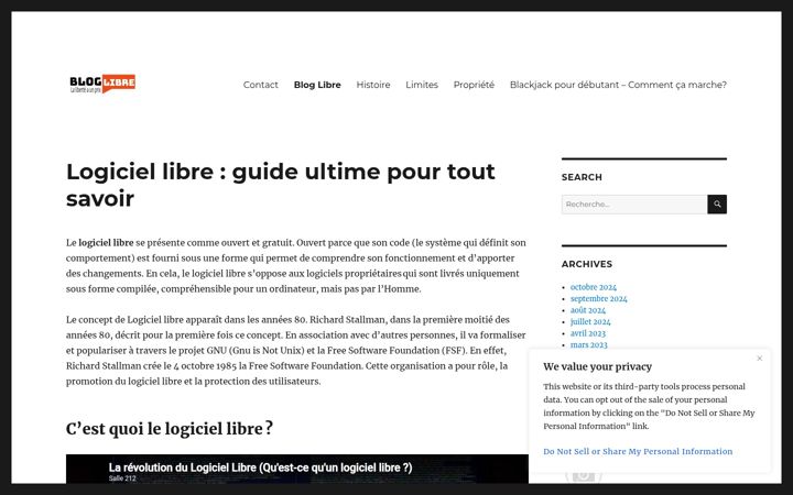 Captura de ecrã de blog-libre.org