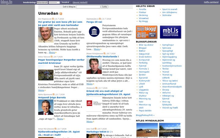 Screenshot of blog.is