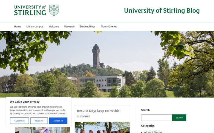 Screenshot of blog.stir.ac.uk