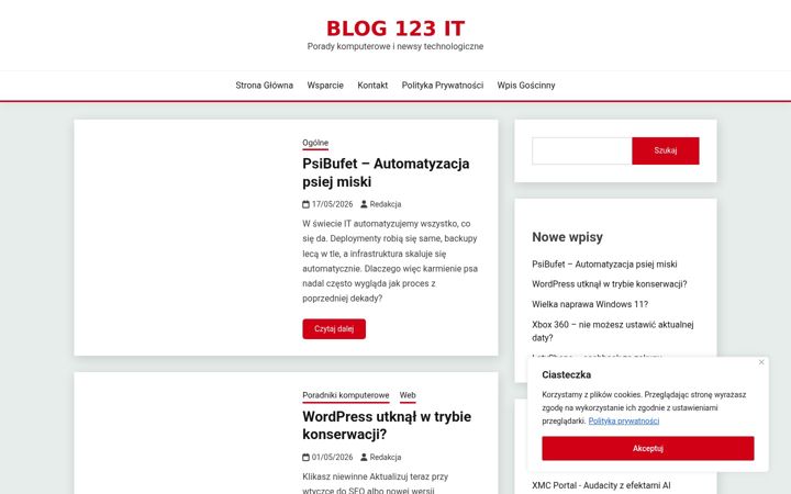 Screenshot of blog123it.pl