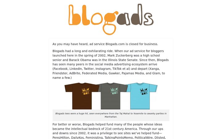 Screenshot του blogads.com