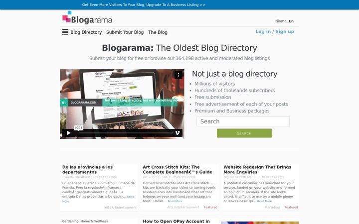 Screenshot του blogarama.com