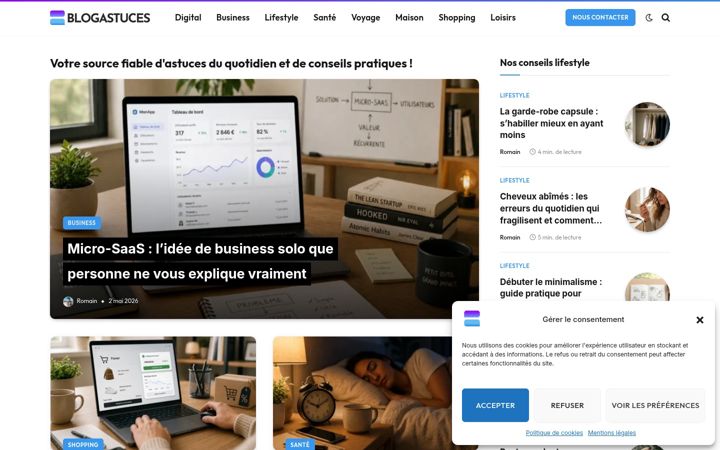 Screenshot of blogastuces.fr