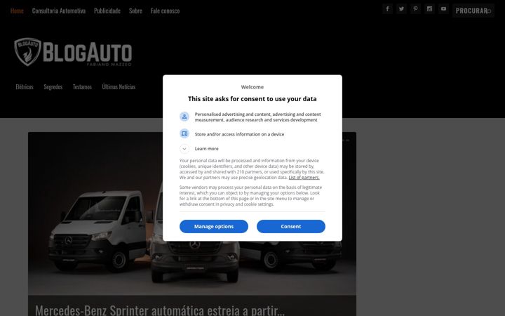 Skärmbild av blogauto.com.br