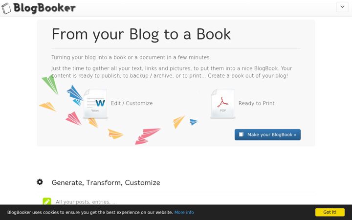 Screenshot of blogbooker.com