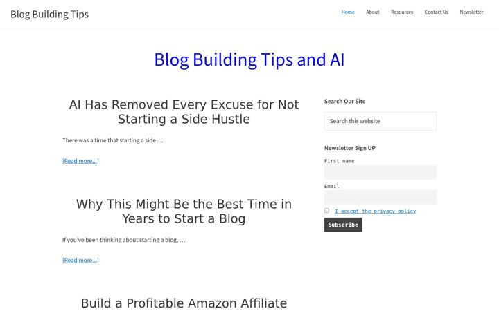 Screenshot of blogbuildingtips.com