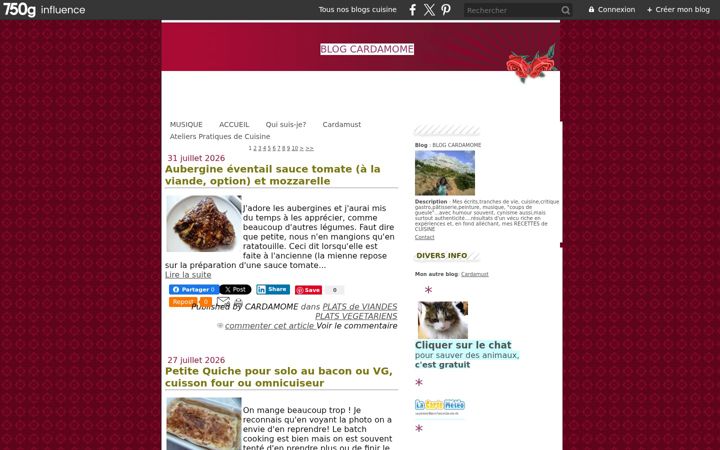 Screenshot του blogcardamome.fr