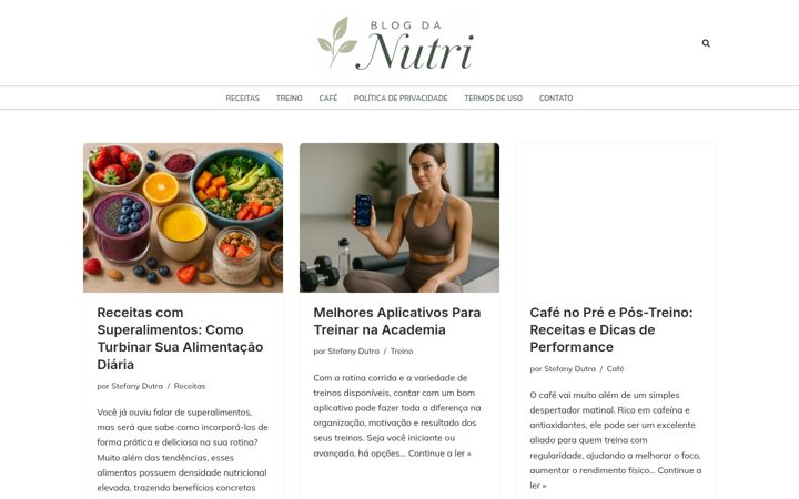 Screenshot of blogdanutri.com