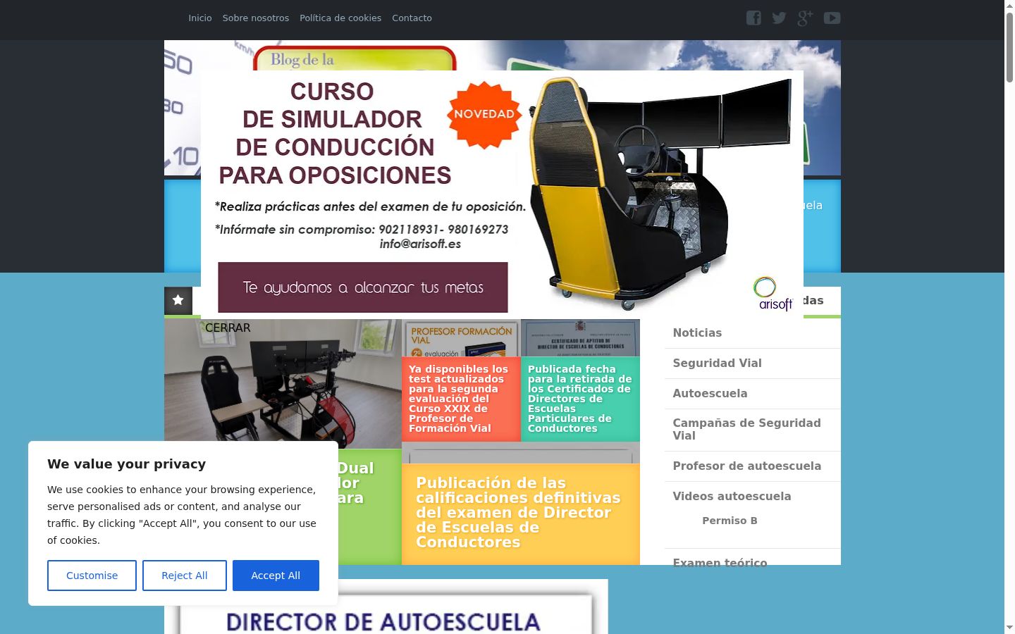 Screenshot tal-banner tal-kunsens muri qabel kwalunkwe interazzjoni