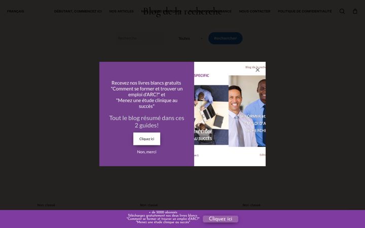 Screenshot ta' blogdelarechercheclinique.com