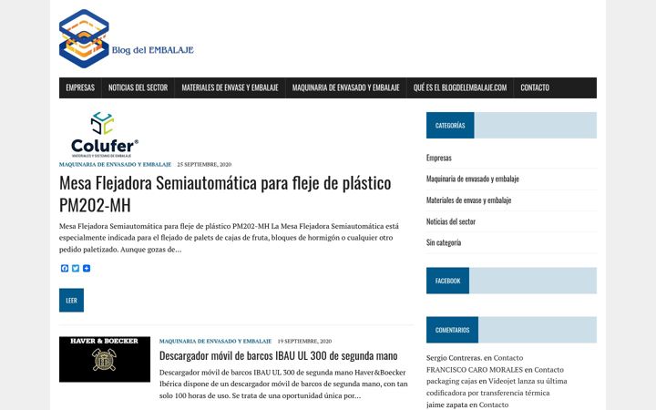 Screenshot of blogdelembalaje.com