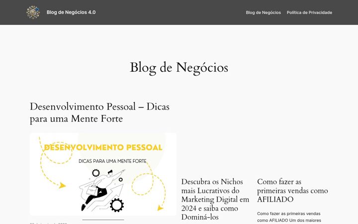 Screenshot di blogdenegocios.com.br