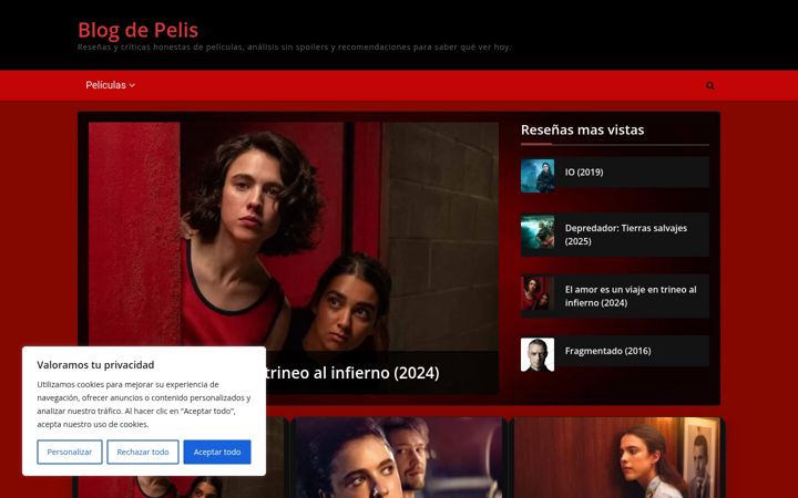 Screenshot of blogdepelis.com