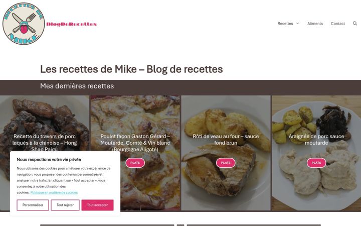 Screenshot di blogderecettes.fr