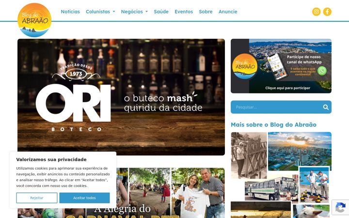 Captura de pantalla de blogdoabraao.com.br