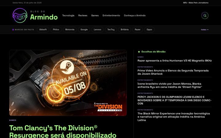 Screenshot of blogdoarmindo.com.br