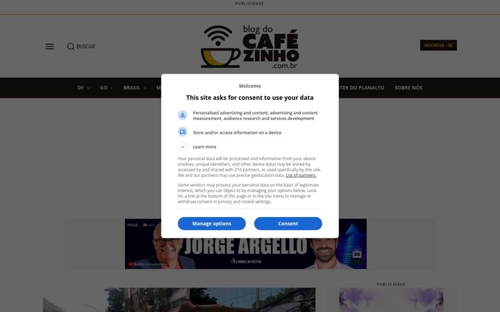 Screenshot of blogdocafezinho.com.br