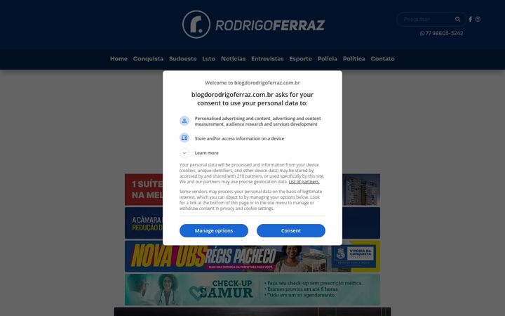Screenshot of blogdorodrigoferraz.com.br