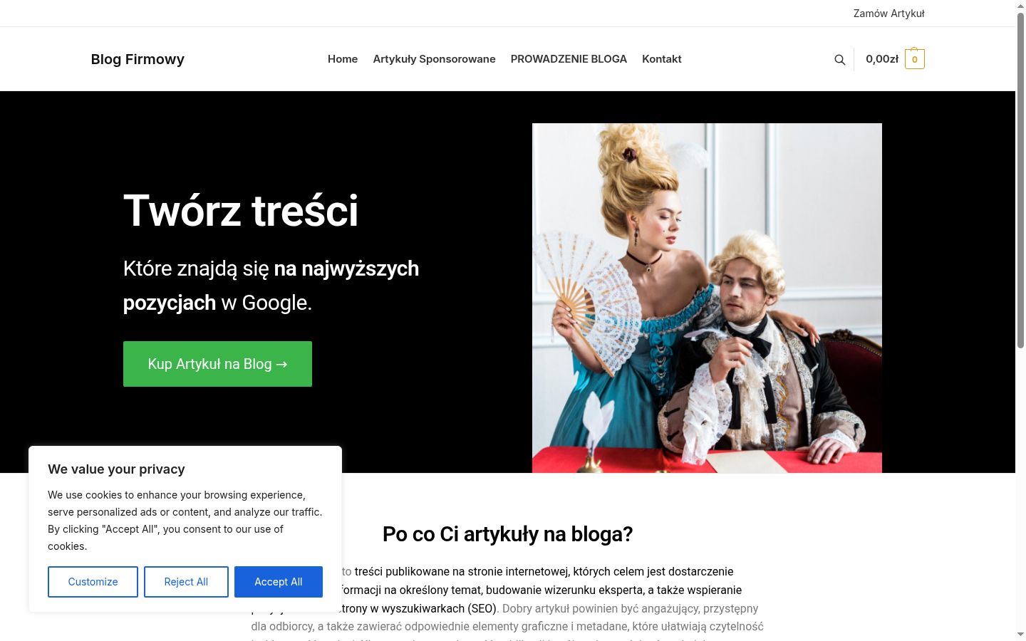Screenshot del banner di consenso mostrato prima di qualsiasi interazione