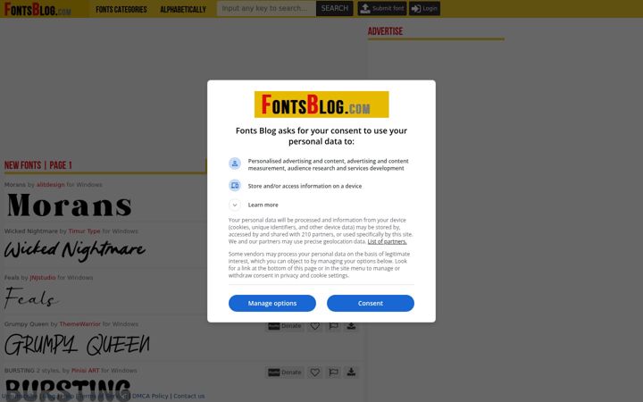 Screenshot of blogfonts.com