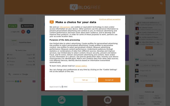 Screenshot of blogfree.net