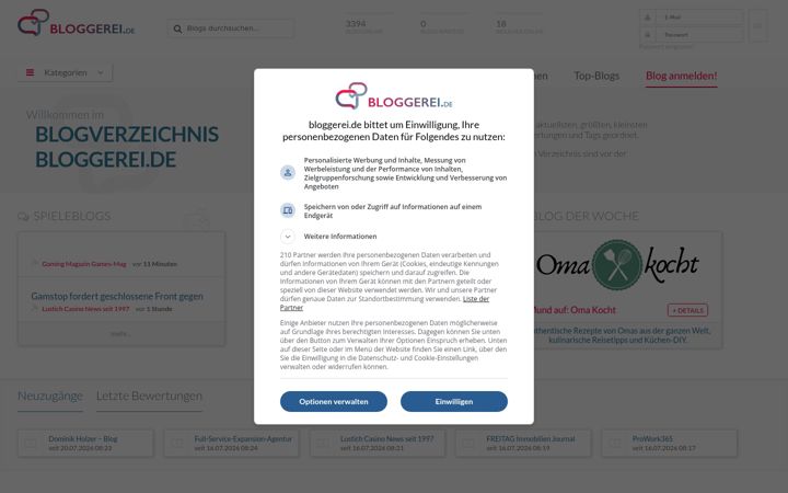 Screenshot of bloggerei.de